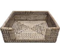 White Wash Rattan Tissue Box Napkin Holder (Napkin Holder (18cm))