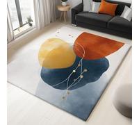 White Washable Rugs Living Room 60 x 90 cm Soft Short Pile Area Rug,Minimalism Dots Lines Carpet, for Indoor Bedroom Living room, Dining Room Home Office