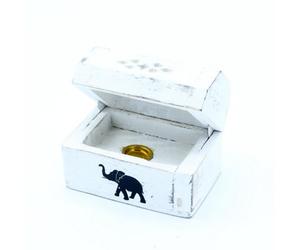 White Washed Incense Cone Holder - Elegant 8Cm Smoke Box For Meditation & Decor