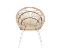 White Washed Natural Rattan Chair, Rustless Rattan Chair, Easy Cleaning Rattan Armchair Premier Housewares White One Size