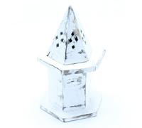 White Washed Pyramid Incense Holder - Mini House Decor & Meditation Accessory