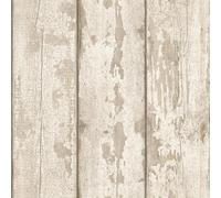 White Washed Wood Wallpaper Panel Rustic Realistic Effect Lounge Feature Wall