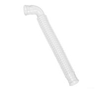 White Washing Machine Drain Hose 15mm Id Flexible Corrugated Elbow Pipe 165mm Length For Narrow Space Laundry Waste Water Discharge Tube Plastic Anti Deformation Smooth Flow Connector Kit