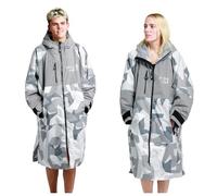 WHITE WATER | Adults Unisex Waterproof Changing Robe | Windproof, Quick Dry, Sherpa Fleece Lining | Available in 5 Colours & 3 Sizes (ARCTIC CAMO, LARGE)
