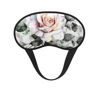 White Watercolor Floral Rose Sleep Mask for Side Sleeper, Light Blocking Night Masks for Sleeping Eye Mask for Women Men Eye Cover Soft Comfortable Eye Shade for Travel, Nap