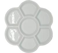White Watercolor Paint Palette Tray Water Color Palletes Washable Paint Ceramic Paint Palette Porcelain Watercolor Palette for Artist Watercolor Painting Palettes and Palette Cups, Palettes（4.5inch）