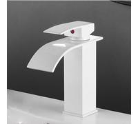 White Waterfall Sink T for Bathroom Single Lever Mixer Faucet 1 Hole Basin Tap Modern Design Bathroom Fixtures for Easy Water Control and Décor