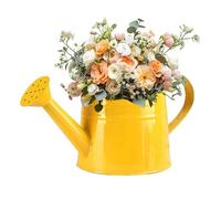 White Watering Can Metal, 1 Gallon Matte Galvanized Metal Watering Can, Vintage Sprinkling Tin Watering Can for Indoor Outdoor Plants, Flowers Garden Indoor Outdoor (Yellow)