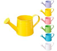 White Watering Can Metal, 1 Gallon Vintage Sprinkling Can with Removable Spout, Galvanized Steel Waterer for Indoor Outdoor Plants, Garden Irrigation Tool (Yellow)
