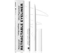 White Waterproof & Smudge-Proof Retractable Eyeliner Pencil - Long-Lasting Creamy Matte Formula, Smooth Glide for Precise Eye Definition and Waterline, All-Day Wear in Humid Conditions
