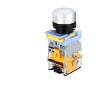 WHITE waterproof switch LED power button instantaneous reset self-locking WHITE 2/3 position 22mm with light 6V 24V 380V 10A 2NO2NC1NO1NC(1NO_FIXED_24V)