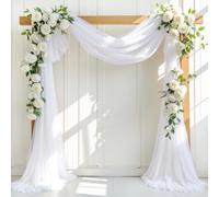 White Wedding Arch Draping Fabric 30'' x 18FT Sheer Chiffon Arch Drape