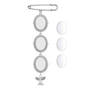 White Wedding Bouquet Photo Charm Pin Lacy Oval Bridal Walk Down The Aisle Easy To Make Photo Pin