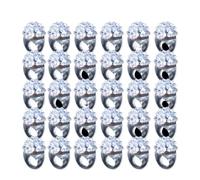 White Wedding Mix Sets LED Light Up Glasses Glow Bracelets and Flashing Bumpy Rings New Year and Christmas Party Props and bar Atmosphere Supplies(20pcs Rings)