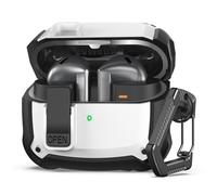 (White) WG171 For Samsung Galaxy Buds3 / Buds3 Pro Case TPU Anti Drop Protective Earphone Cover with Carabiner