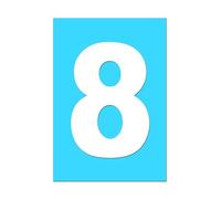 White Wheelie Bin Number 8 - Self Adhesive Waterproof Durable Vinyl Stickers - Digitally Cut to the sticker Shape - size 170mm By PARTY DECOR (8)