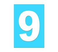 White Wheelie Bin Number 9 - Self Adhesive Waterproof Durable Vinyl Stickers - Digitally Cut to the sticker Shape - size 170mm By PARTY DECOR (9)