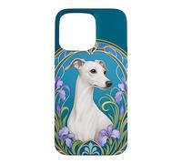 White Whippet or Italian Greyhound Art Nouveau Case for iPhone 15 Pro Max