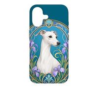 White Whippet or Italian Greyhound Art Nouveau Case for iPhone 17