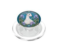 White Whippet or Italian Greyhound Art Nouveau PopSockets PopGrip for MagSafe