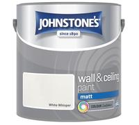 White Whisper Johnstone’s Wall & Ceiling Matt Paint 2.5L - Smooth Matt Finish, Excellent Coverage, Quick Dry, Low Odour Interior Paint for Walls & Ceilings