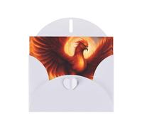 White WHJSHOP A lovely phoenix Prints Greeting Card - High-End Pearlescent Paper Double Sided Pearl Effect Love Buckle Pearl Paper Envelope