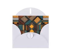 White WHJSHOP African Style Patchwork Prints Greeting Card - High-End Pearlescent Paper with Double-Sided Pearl Effect