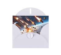 White WHJSHOP Asteroid Impact Prints Greeting Card - High-End Pearlescent Paper Double Sided Pearl Effect Love Buckle Pearl Paper Envelope