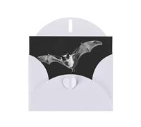 White WHJSHOP Bats in the Sky Prints Greeting Card - High-End Pearlescent Paper Double Sided Pearl Effect Love Buckle Pearl Paper Envelope
