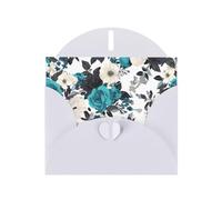 White WHJSHOP Black White Teal Gray Rose Flowers Prints Greeting Card - High-End Pearlescent Paper with Double-Sided Pearl Effect