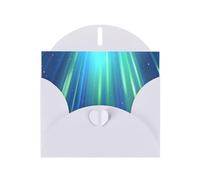 White WHJSHOP Blue Aurora Borealis Prints Greeting Card - High-End Pearlescent Paper Double Sided Pearl Effect Love Buckle Pearl Paper Envelope