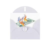 White WHJSHOP Burning Desire Prints Greeting Card - High-End Pearlescent Paper Double Sided Pearl Effect Love Buckle Pearl Paper Envelope