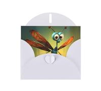 White WHJSHOP cartoon dragonfly Prints Greeting Card - High-End Pearlescent Paper with Double-Sided Pearl Effect