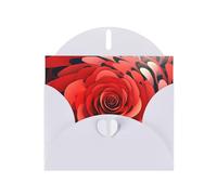 White WHJSHOP Cartoon Red Flower Vortex Spiral Prints Greeting Card - High-End Pearlescent Paper Double Sided Pearl Effect Love Buckle Pearl Paper Envelope