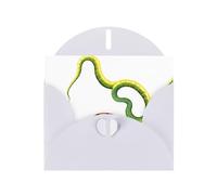 White WHJSHOP Centipede and Snake Prints Greeting Card - High-End Pearlescent Paper Double Sided Pearl Effect Love Buckle Pearl Paper Envelope