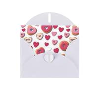 White WHJSHOP Chocolate Donut Prints Greeting Card - High-End Pearlescent Paper Double Sided Pearl Effect Love Buckle Pearl Paper Envelope