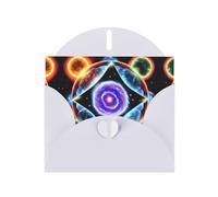 White WHJSHOP Cosmic Stars Prints Greeting Card - High-End Pearlescent Paper Double Sided Pearl Effect Love Buckle Pearl Paper Envelope