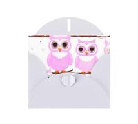 White WHJSHOP Cute owl Prints Greeting Card - High-End Pearlescent Paper Double Sided Pearl Effect Love Buckle Pearl Paper Envelope