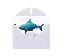 White WHJSHOP Fantasy life in the ocean Prints Greeting Card - High-End Pearlescent Paper Double Sided Pearl Effect Love Buckle Pearl Paper Envelope