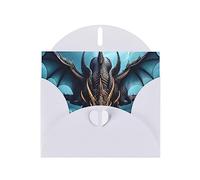 White WHJSHOP Flying Dragon Prints Greeting Card - High-End Pearlescent Paper Double Sided Pearl Effect Love Buckle Pearl Paper Envelope