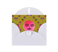 White WHJSHOP Funny Face Peach Prints Greeting Card - High-End Pearlescent Paper Double Sided Pearl Effect Love Buckle Pearl Paper Envelope