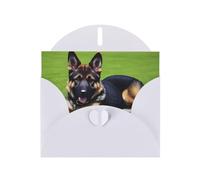 White WHJSHOP German shepherd dog Prints Greeting Card - High-End Pearlescent Paper with Double-Sided Pearl Effect