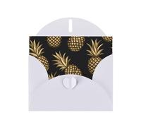 White WHJSHOP gold pineapple background Prints Greeting Card - High-End Pearlescent Paper with Double-Sided Pearl Effect