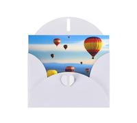 White WHJSHOP Hot Air Balloon In The Sky Prints Greeting Card - High-End Pearlescent Paper with Double-Sided Pearl Effect