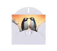 White WHJSHOP i love penguins Prints Greeting Card - High-End Pearlescent Paper Double Sided Pearl Effect Love Buckle Pearl Paper Envelope