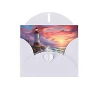 White WHJSHOP lighthouse diamond painting Prints Greeting Card - High-End Pearlescent Paper Double Sided Pearl Effect Love Buckle Pearl Paper Envelope
