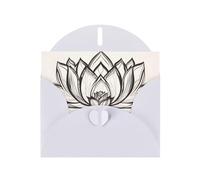 White WHJSHOP Lotus Flower Namaste Prints Greeting Card - High-End Pearlescent Paper Double Sided Pearl Effect Love Buckle Pearl Paper Envelope