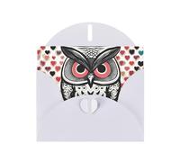 White WHJSHOP Love Owl Prints Greeting Card - High-End Pearlescent Paper Double Sided Pearl Effect Love Buckle Pearl Paper Envelope