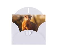 White WHJSHOP meerkat Prints Greeting Card - High-End Pearlescent Paper Double Sided Pearl Effect Love Buckle Pearl Paper Envelope