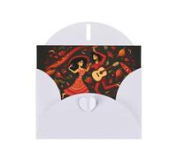 White WHJSHOP mexican salsa symbols Prints Greeting Card - High-End Pearlescent Paper Double Sided Pearl Effect Love Buckle Pearl Paper Envelope